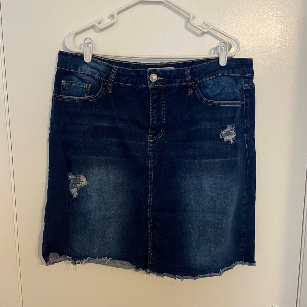 16w dark denim skirt